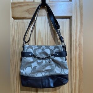 Authentic Coach Signature  & Leather K1173  F18862 Light Brown And Dark Brown